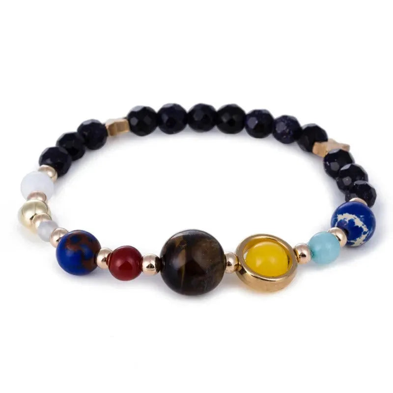 Eight Planets Alloy Bracelet, Natural Stone Bead Bracelet Women Solar System Bracelet Universe Galaxy The Eight Planets Guardian Star Natural Stone Beads Bracelet Bangle Gifts For Girls - Bellarte Enchanté Eight Planets Alloy Bracelet, Natural Stone Bead Bracelet Women Solar System Bracelet Universe Galaxy The Eight Planets Guardian Star Natural Stone Beads Bracelet Bangle Gifts For Girls
